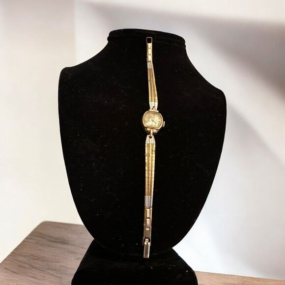 Antique Vintage 14K Gold Filled Silvana Women's Dainty Band Watch Untested - Picture 1 of 5